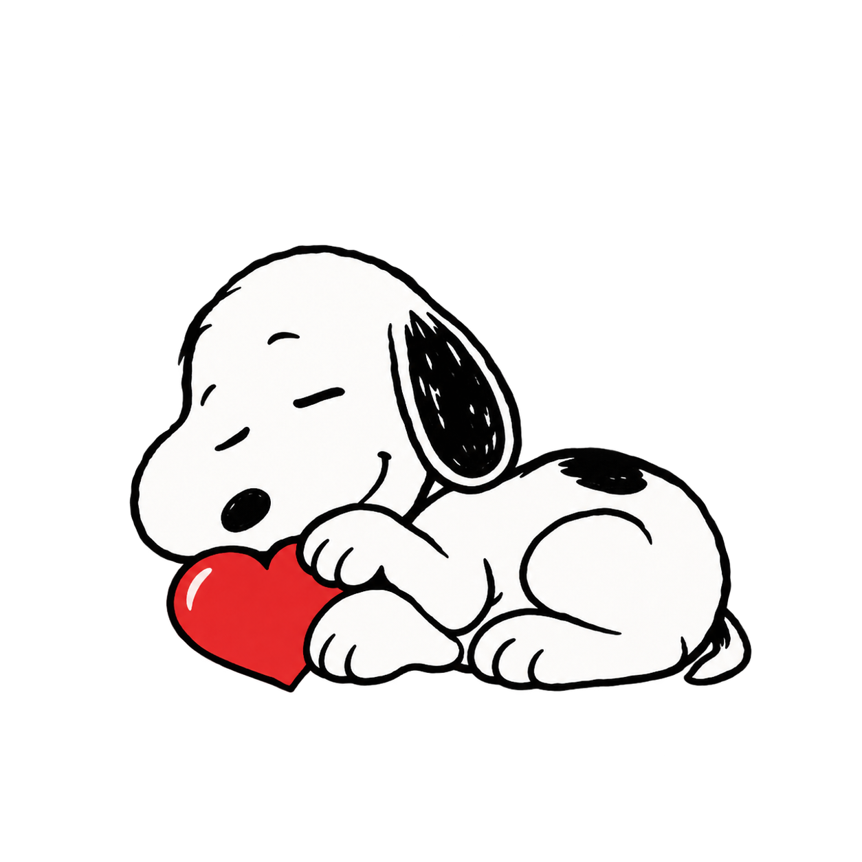 Snoopy 抱着红心